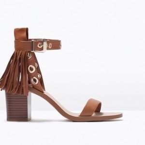 Zara fringe sandals size 6
